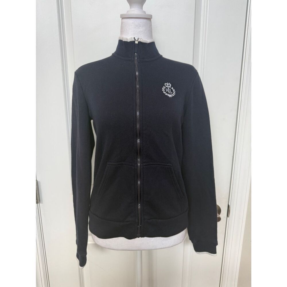 Ralph Lauren Navy Full-Zip Bomber Jacket with Crest